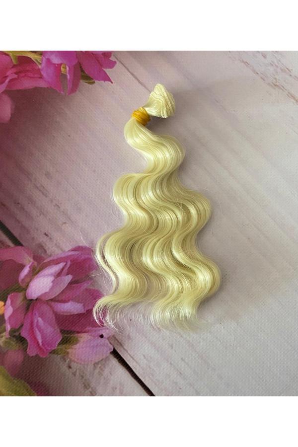 Trendhobievi Amigurumi Sentetik Kıvırcık Saç Oyuncak Bebek Saçı 15 Cm ( 1 Adet Fiyatı ) Açık Pembe - Image 1