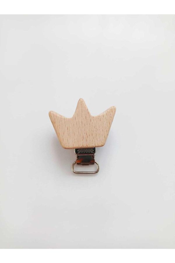 Trendhobievi Emzik Zinciri Ahşap Klipsi ( Taç ) 3 Adet - Image 1