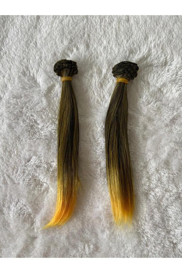 Trendhobievi Amigurumi Sentetik Saç Oyuncak Bebek Saçı 20 Cm ( 2 Adet Fiyatı ) Koyu Yeşil - Image 1