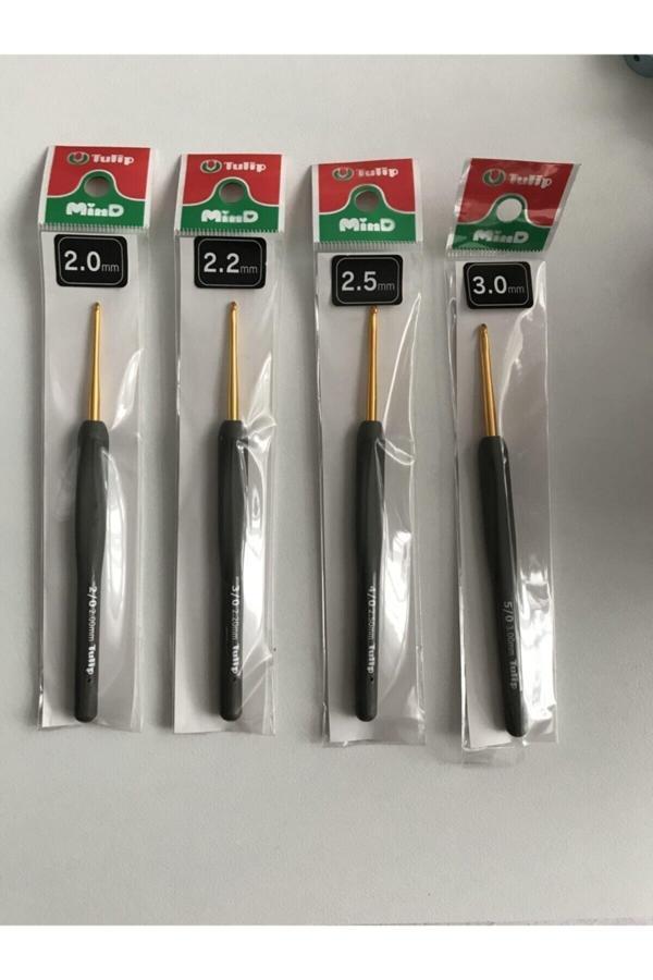 Tulip 4'Lü Avantajlı 14 Cm Siyah Yumuşak Saplı Yün Tığ ( 4 Adet ) 2.0 - 2.2 - 2.5 - 3.0 - Image 1