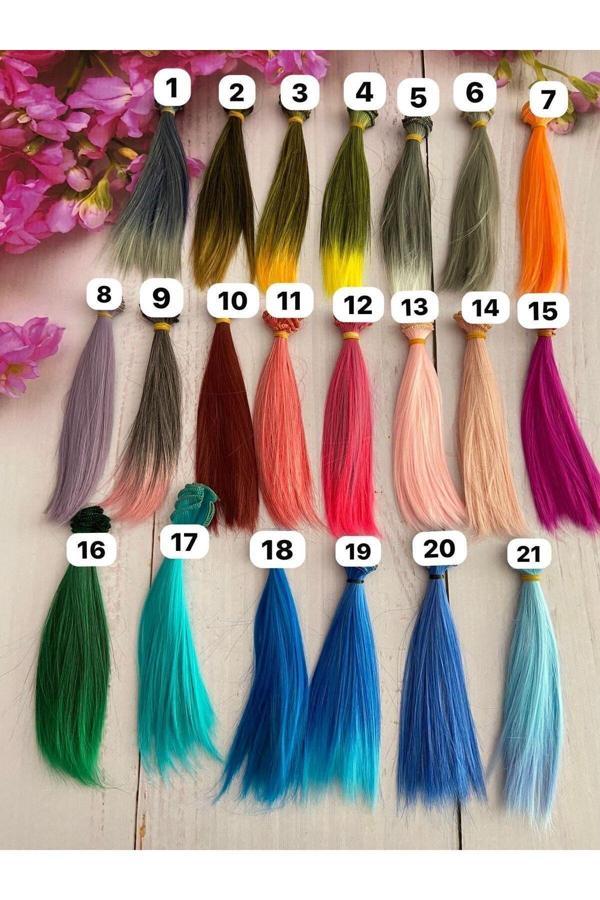 Trendhobievi Amigurumi Sentetik Saç Oyuncak Bebek Saçı 20 Cm ( 21 Adet Fiyatı ) - Image 1