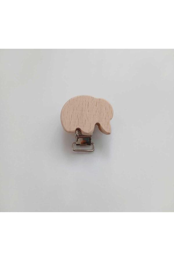 Trendhobievi Emzik Zinciri Ahşap Klipsi ( Fil ) 5 Adet - Image 1
