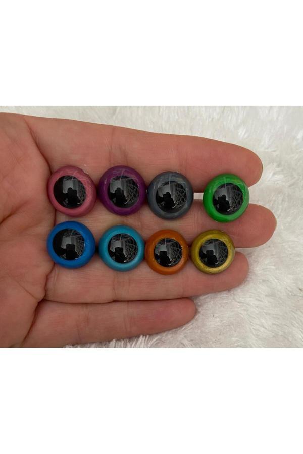 Trendhobievi Amigurimi Vidalı İthal 15 Milim Karışık Renkli Göz ( 8 Çift ) - Image 1