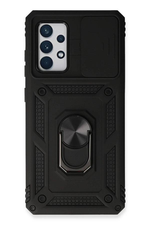 Samsung Galaxy A53 5G Kılıf Pars Lens Yüzüklü Silikon - Siyah-(5796) - Image 1