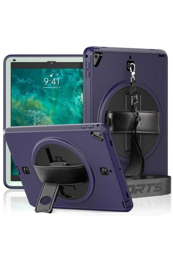 iPad 5 Air 9.7 Kılıf Strap-C Otterbox Tablet Kapak - Lacivert-(5796) - Image 1