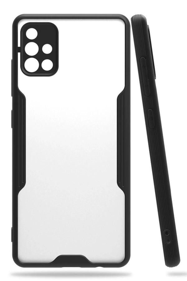 Samsung Galaxy A71 Kılıf Platin Silikon - Siyah-(5796) - Image 1