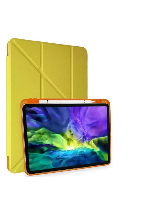 iPad Pro 11 (2018) Kılıf Kalemlikli Mars Tablet Kılıfı - Açık Sarı-(5796) - Image 1