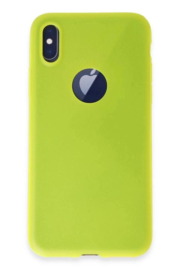 iPhone X Kılıf First Silikon - Parlak Sarı-(5796) - Image 1