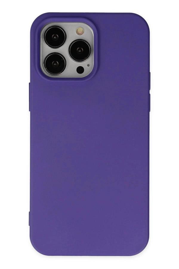 iPhone 14 Pro Max Kılıf Nano içi Kadife Silikon - Mor-(5796) - Image 1