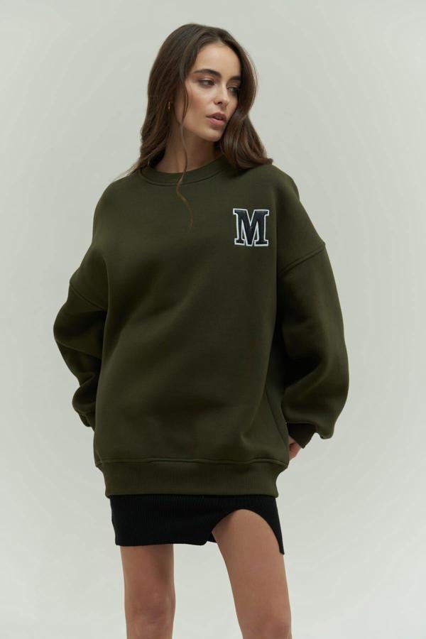 Venera Koyu Haki Oversize Sweatshirt - Image 1
