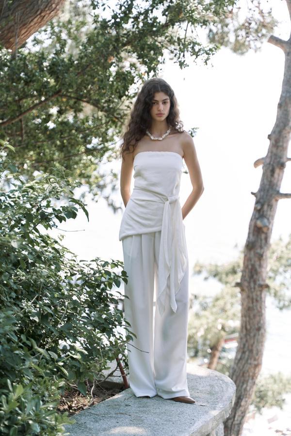 Mila Beyaz Bluz Pantolon Takım - Image 1