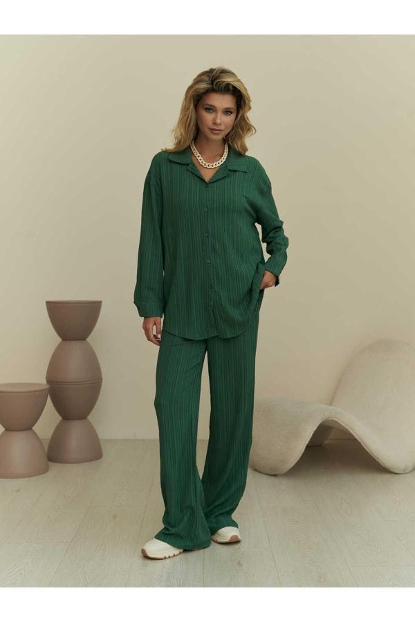 London Yeşil Gömlek-pantolon Takım - Image 1