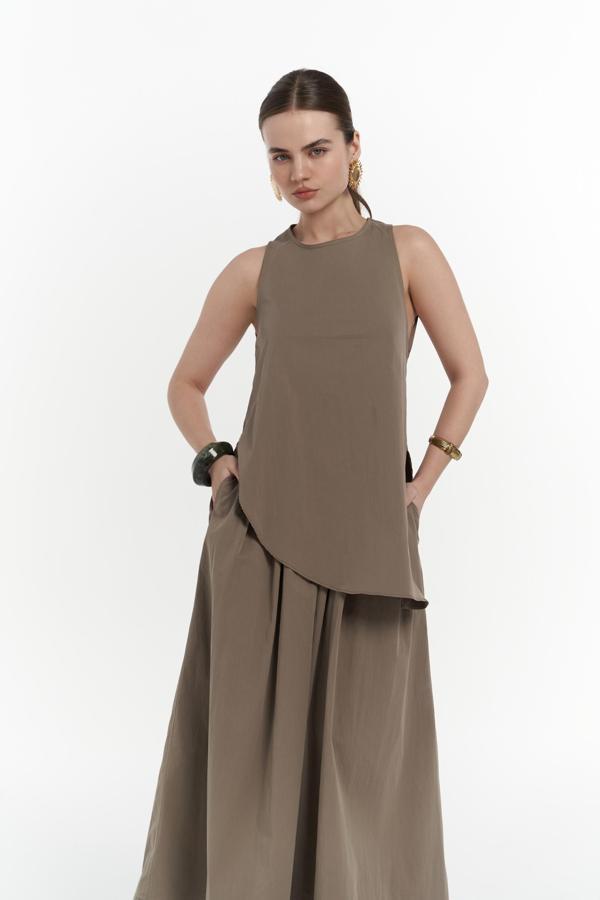 Delos Haki Bluz Etek Takım - Image 1