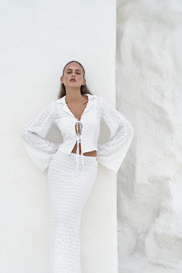 Rania Ekru Gömlek Etek Takım - Image 1