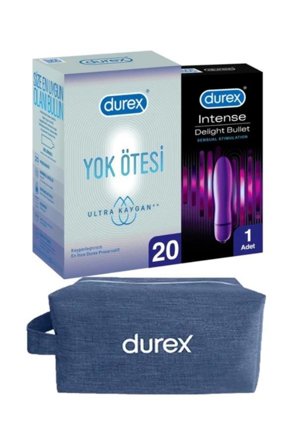 Durex Vibe Bullet Titreşimli Vibratör + Durex Ultra Kaygan 20 Adet Prezervatif+ Çanta - Image 1