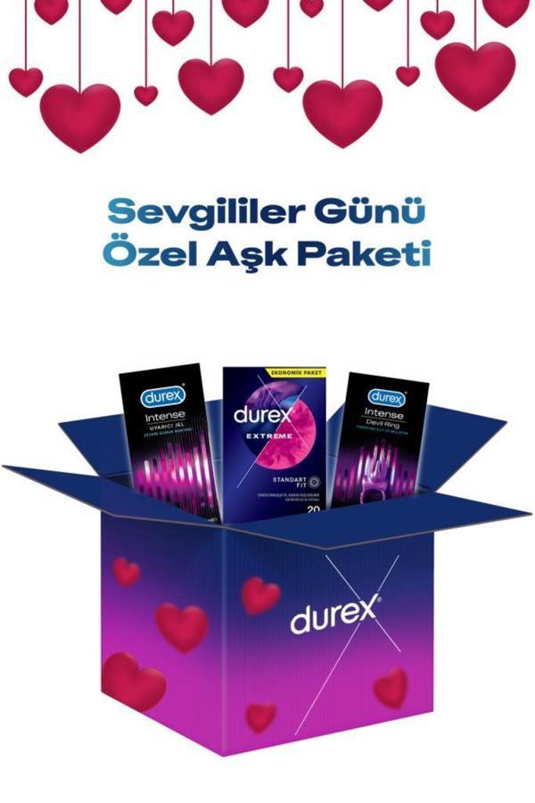 Durex Yaz Paketi Extreme Geciktiricili Prezervatif 20Li Devil Ring Titreşimli Halka Intense Jel 10Ml - Image 1