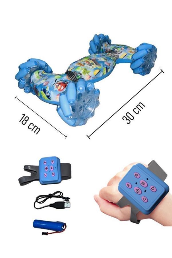 Şarjlı Işıklı 2.4 gHz Bileklik Kontrollü Desenli Oyuncak Full Fonksiyon Akrobat Araba - Image 1