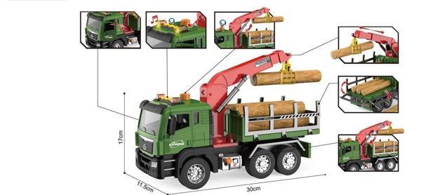 1:12 Sürtmeli Sesli Işıklı Fonksiyonel Oyuncak Kütük Taşıyıcı Kamyon  - Image 1