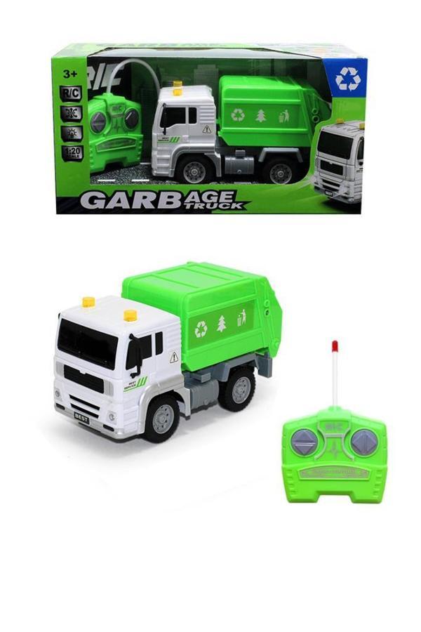 Pilli Işıklı Sesli Kumandalı Oyuncak Full Fonksiyon Araba İş Makinesi Çöp Kamyonu - Image 1