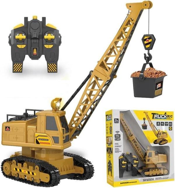 Şarjlı Işıklı Sesli Kumandalı Duman Atan 1:20 Ölçek Oyuncak Vinç  - Image 1