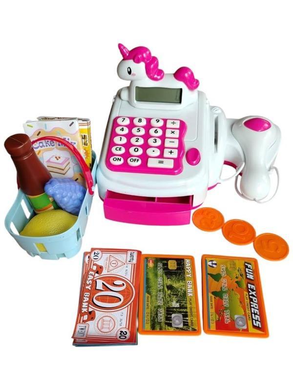 Pilli Işıklı Sesli Unicorn Oyuncak Yazar Kasa - Image 1