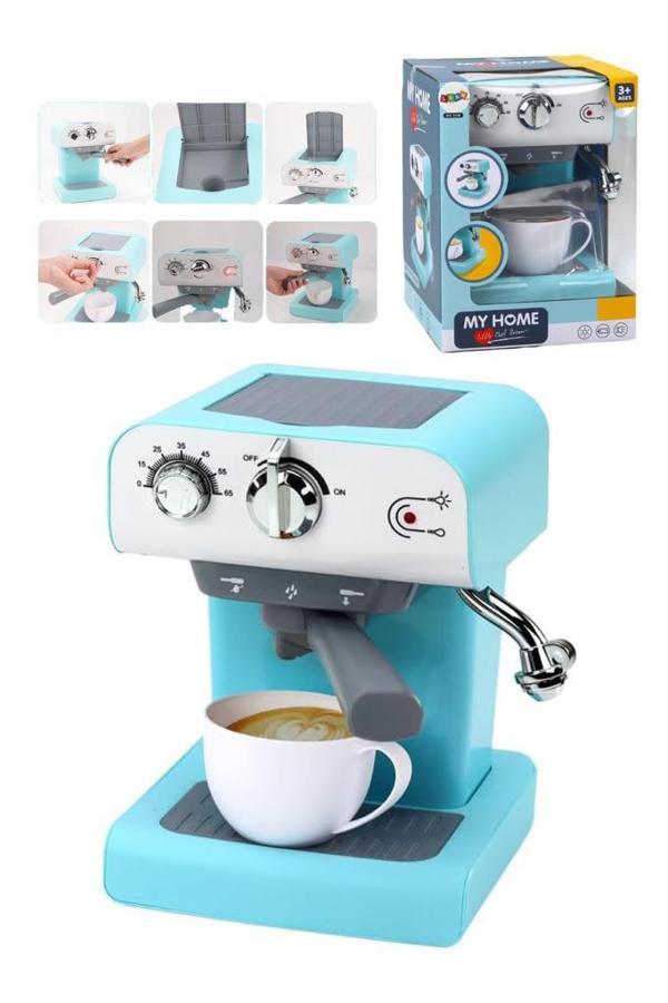 Pilli Işıklı Sesli Mutfak Oyuncağı Gerçekçi Buhar Özellikli Eğitici Espresso Makinesi - Image 1