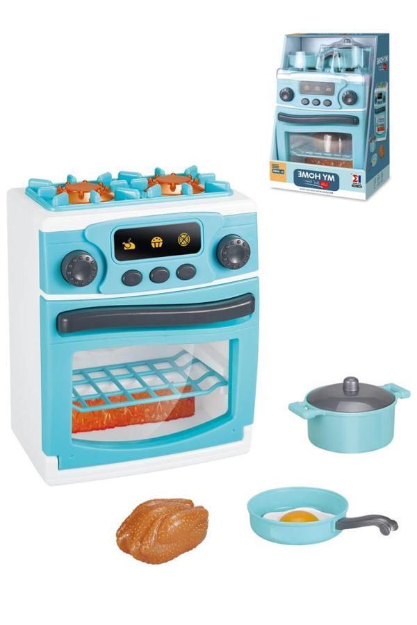 Pilli Işıklı Sesli Evcilik Mutfak Çocuk Eğitici Oyuncak Fırın Seti Full Fonksiyon - Image 1