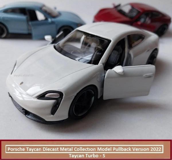 Hepsilazım Porsche Taycan Turbo S Kasa 1.36 Diecast Orjinal 2022 Metal Araba Pullback Kapıları Açılır - Image 1