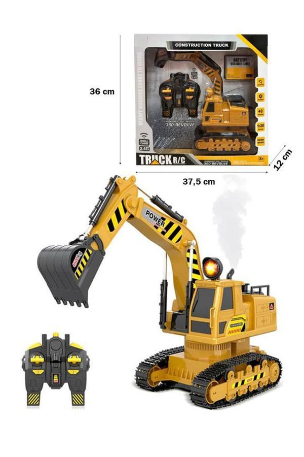 Şarjlı Işıklı Kumandalı Duman Atan Oyuncak İş Makinası  - Image 1