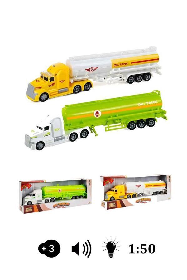 Sesli ve Işıklı Sürmeli Oyuncak Yakıt Tankeri Maxx Wheels 1:50 Araba - Image 1