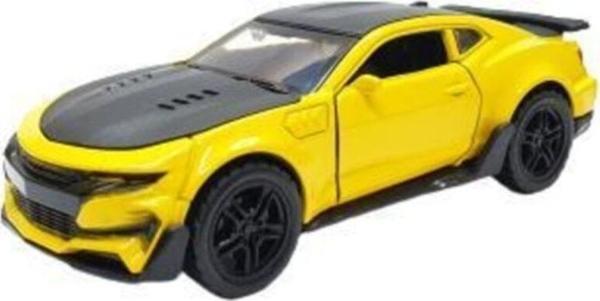 Hepsilazım 12 Cm Çek Bırak Oyuncak Metal Araba Kapıları Açılır Chevrolet Camaro Zl1 Sarı - Image 1