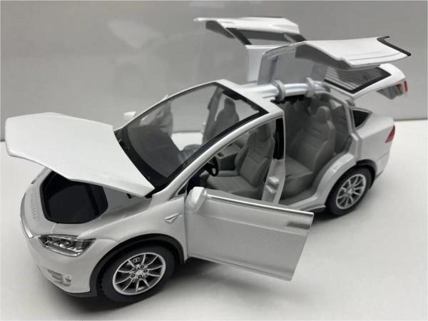 Hepsilazım Oyuncak Tesla Araba Die Cast Model Metal Koleksiyon 21 cm Araç Sesli Çek Bırak Demir Araba - Image 1