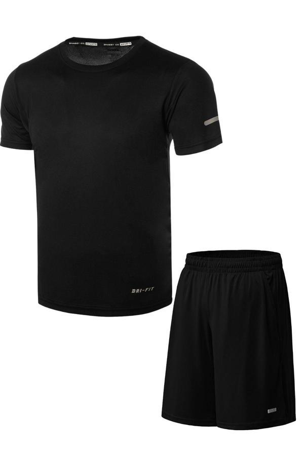 Ghassy Co. Erkek 2'li Set Nem Emici Koşu Egzersiz Şort T-shirt Takım - Image 1