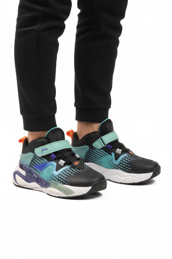 Siyah Cırtlı Hafif Esnek Erkek Çocuk Spor Ayakkabı 161-T5411102 F - Image 1