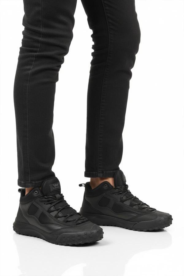 Siyah Bağcıklı Kaymaz Taban Erkek Outdoor Ayakkabı Mün 2025 M - Image 1