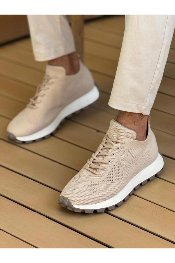 CH2409 - Triko Erkek Ayakkabı BEJ - Image 1