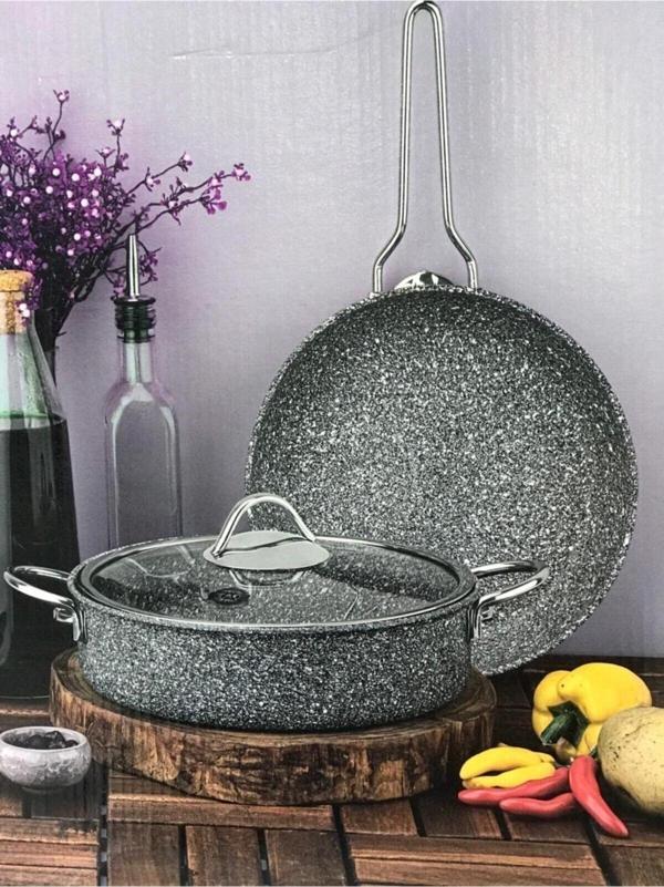 Taç Sak Ultra Klasik Granit 2'li Tencere Seti - Image 1