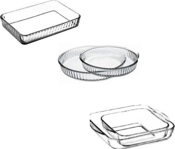 Paşabahçe Borcam Fırın Tepsisi - 5 Li Borcam Set 091oa 088oa 061oa Fma02253 Fma03121 Fma04596 285 - Image 1