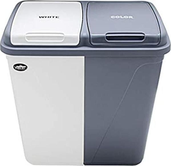 Violet Kirli Çamaşır Sepeti Iki Bölmeli 90 Litre (büyük) - Image 1