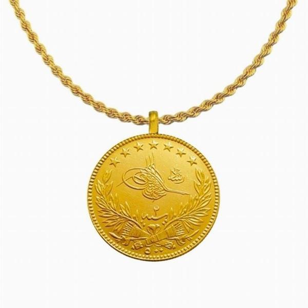 Gerçek Altın Görünümlü imitasyon Cumhuriyet Tam ATA Kolye (KARGO BEDAVA) - Image 1