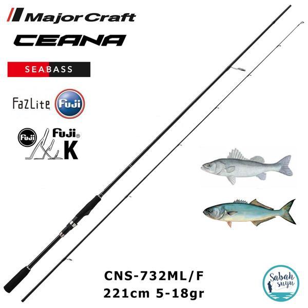 Major Craft Ceana CNS-732ML/F Seabass 221cm 5-18gr (2P) Spin Kamış - Image 1