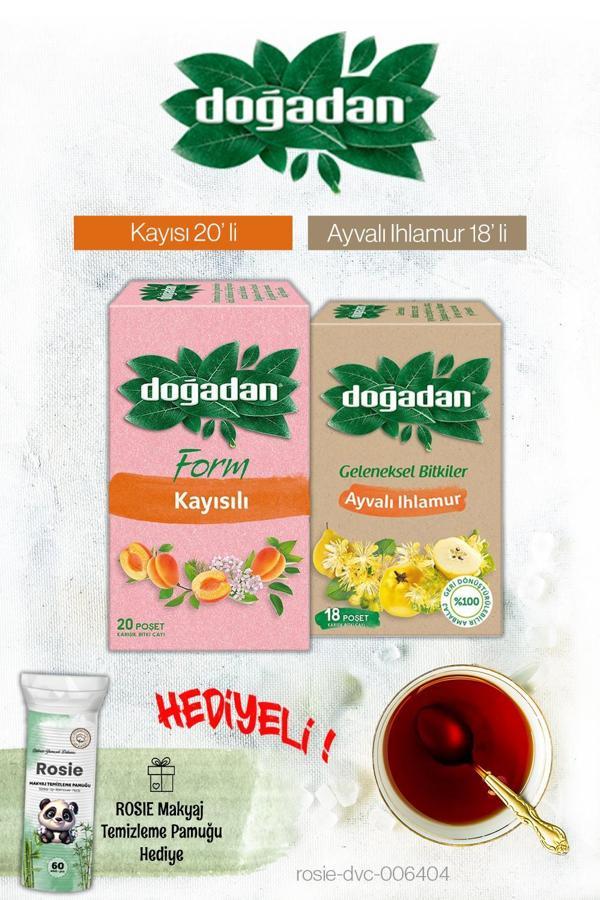 Doğadan Kayısılı ve Ayvalı Ihlamur Poşet Çay ve Rosie Hediyeli - Image 1