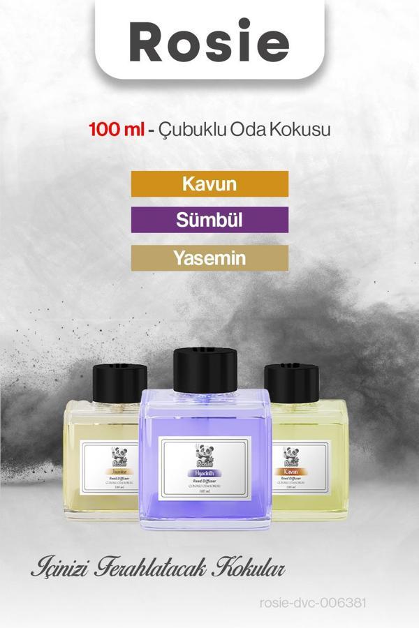Kavun, Yasemin ve Sümbül 3'lü 100 ml Çubuklu Oda Kokusu - Image 1
