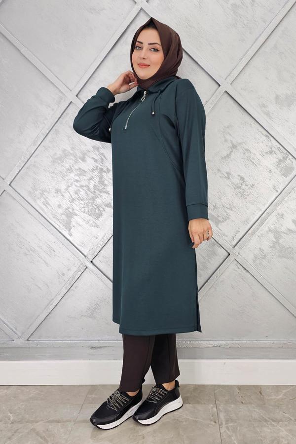 KADIN FERMUARLI BAĞCIKLI TESETTÜR TUNİK - Image 1