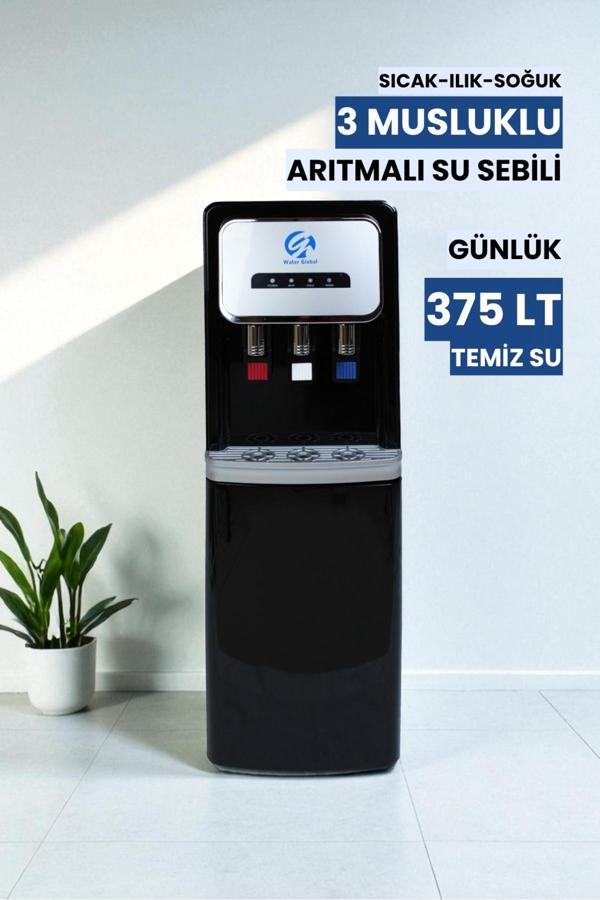 Arıtmalı Su Sebili 80 GPD RO - Sıcak, Ilık ve Soğuk Su - 3 Musluklu (Üreticiden) - Image 1