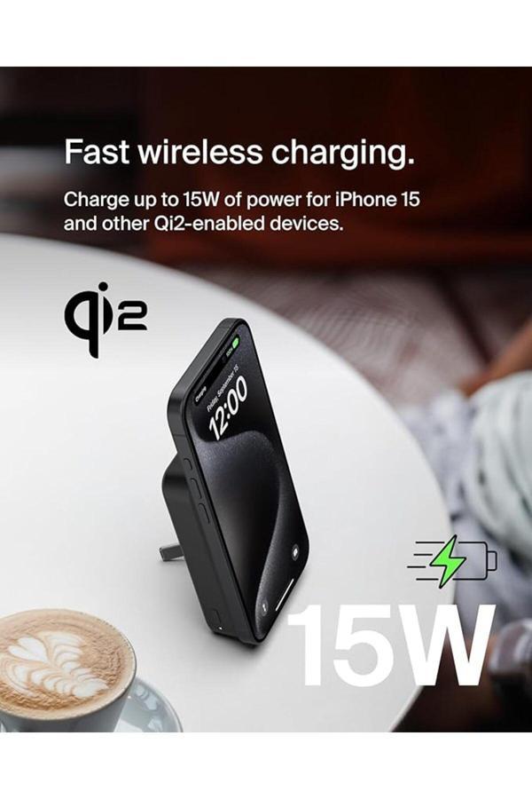 Belkin BoostCharge Pro Wireless Power Bank 10000mAh with Qi2, MagSafe Compatible Portable Charger - Black - Image 1