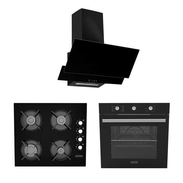 ALVEUS SİYAH  ECOPLUS [TURBO FANLI]  3'LU ANKASTRE  SET (AD07-A10-AF860) - Image 1