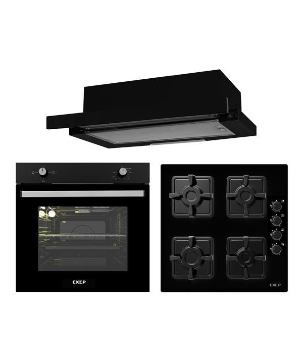 EXEP İVORY SİYAH 3 LÜ ANKASTRE SET (E5E-EO320-EF200) - Image 1