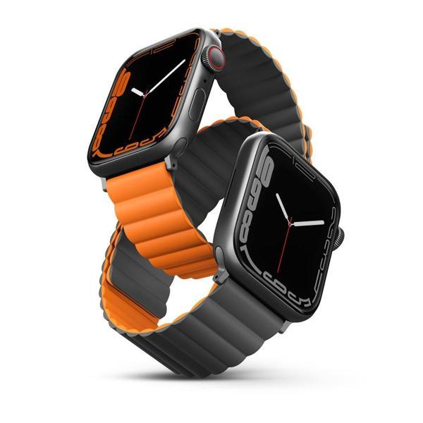 Uniq Revix Reversible Watch 44/45/46/49mm Manyetik Kordon - Gri-Turuncu - Image 1