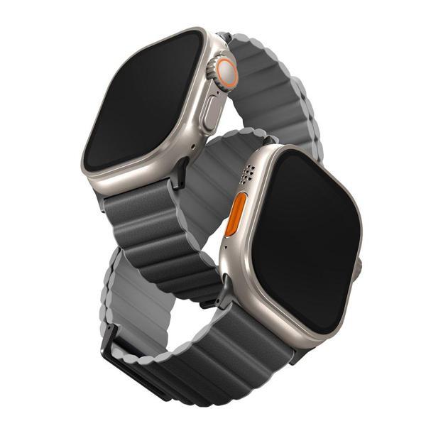 Uniq Revix Premium Reversible Watch 42/44/45/46/49mm Manyetik Kordon - Siyah-Gri - Image 1